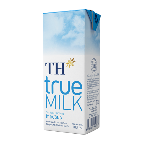 Sữa Tươi Tiệt Trùng Ít Đường TH true MILK 180 ml