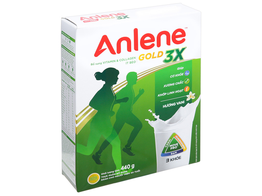 Sữa Anlene Gold 3x 440 gam (Hộp giấy)